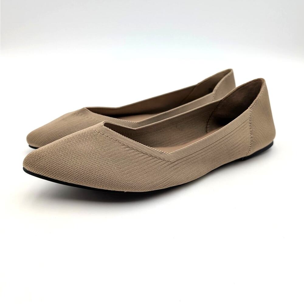Mia Kerri Pointed Toe Ballet Flat Shoes Women's Dark Sand Size US8M EU38.5